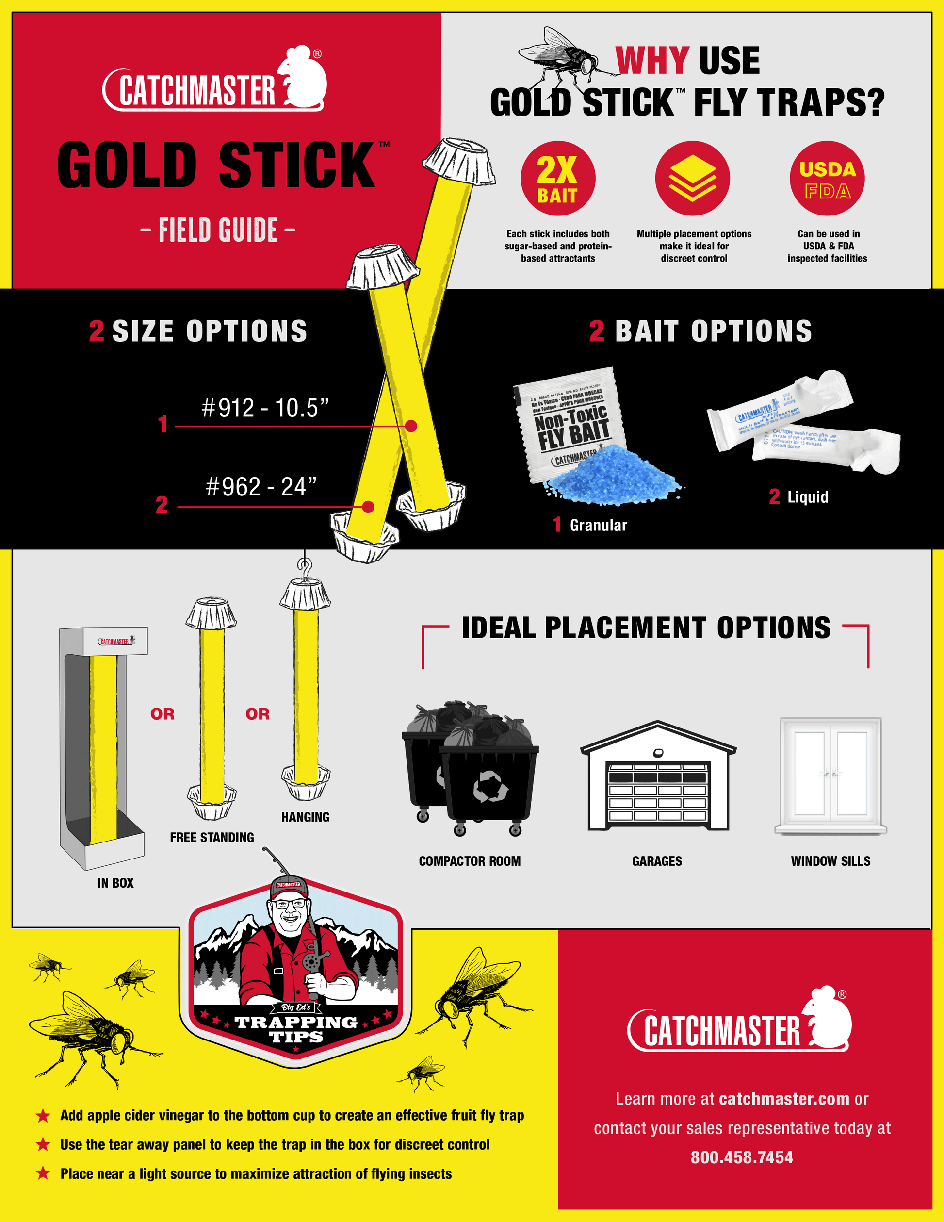 Trampas para moscas Gold Stick™ – CatchmasterPRO