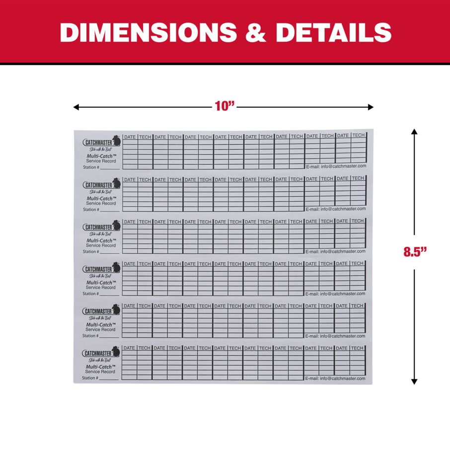 Replacement Service Record Labels for the Multi-Catch Mouse Traps, 6-Count