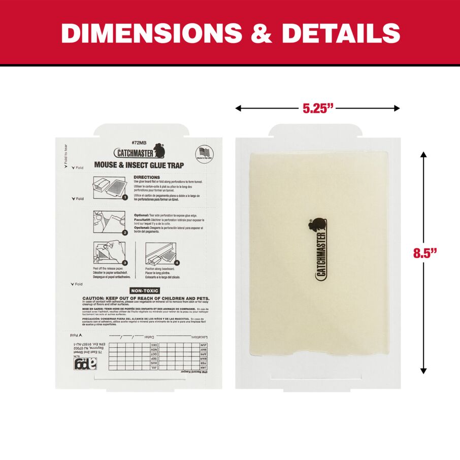 72MB Standard-Series Mouse & Insect Glue Boards, 72-Count, Scented