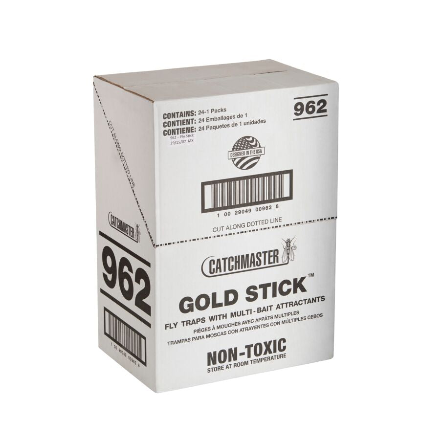 Bulk Gold Stick Fly Traps, 24-Count