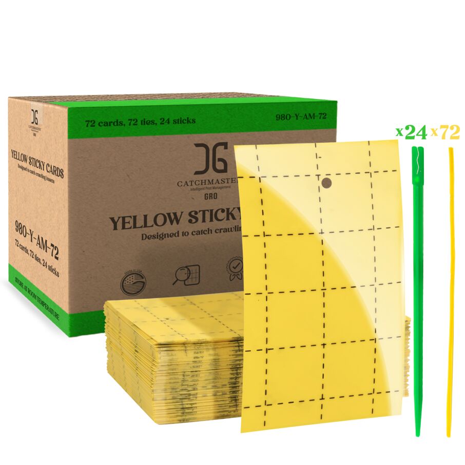 3" x 5" Double-Sided Yellow Sticky Card Pest Monitors, 72-Count